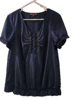 Outback Red Blue Green Neck Blouse